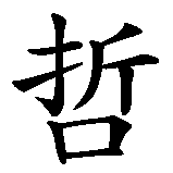Chinesisches Zeichen fuer Lebensphilosophie in chinesischer Schrift, Zeichen Nummer 3.
